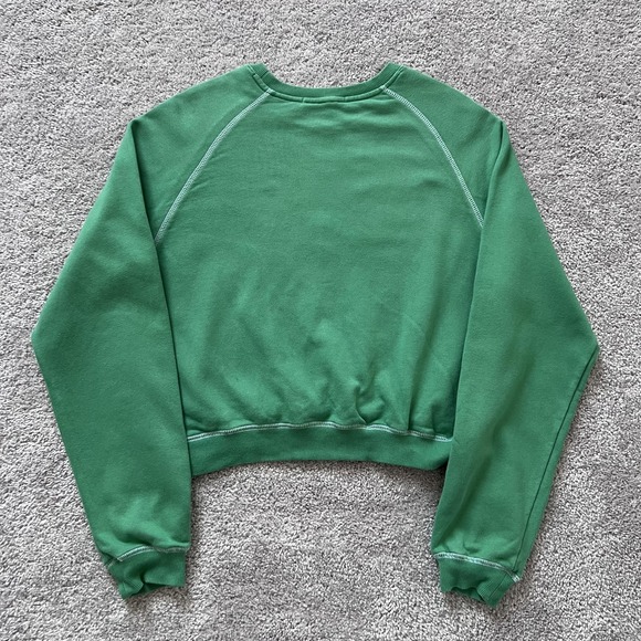 Mardi Mercredi Sweatshirt Womens One Size Green Daisy Graphic Crewneck Pullover - Picture 2 of 14